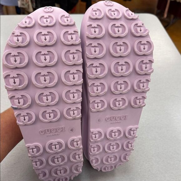 Gucci Light Pink Rubber Mules - Picture 12 of 15